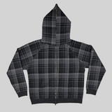 Black Check Zip Up
