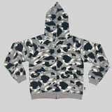 Grey Camo Spilt Full Zip Hoodie