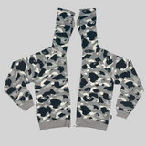 Grey Camo Spilt Full Zip Hoodie