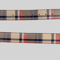 Logo Plaid Leather Belt