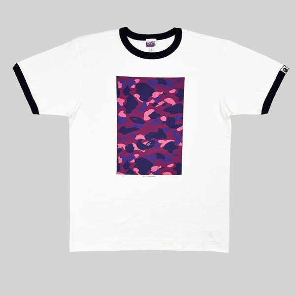 Purple Camo Box Logo Ringer Tee