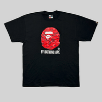 Bape Red Camo Ape Head Tee